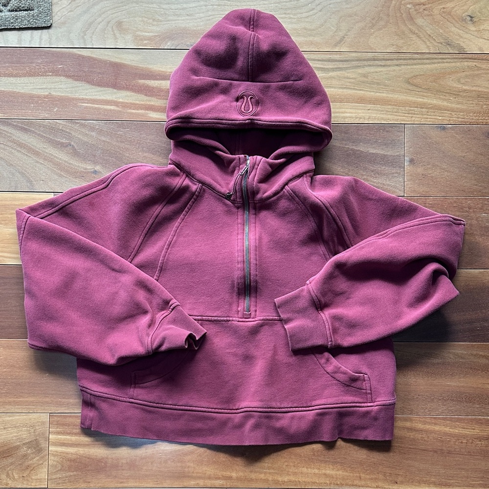 Lululemon Burgundy Scuba Quarter Zip Hoodie M/L